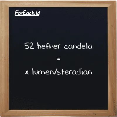 Contoh konversi hefner candela ke lumen/steradian (HC ke lm/sr)